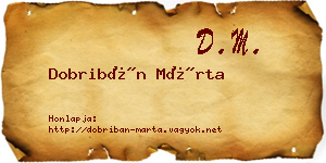 Dobribán Márta névjegykártya