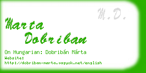 marta dobriban business card